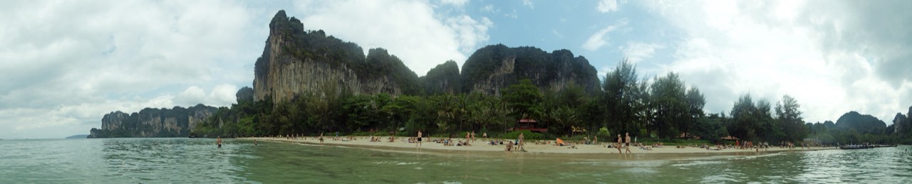 Limestone cliffs and the bay at Railay, Krabi